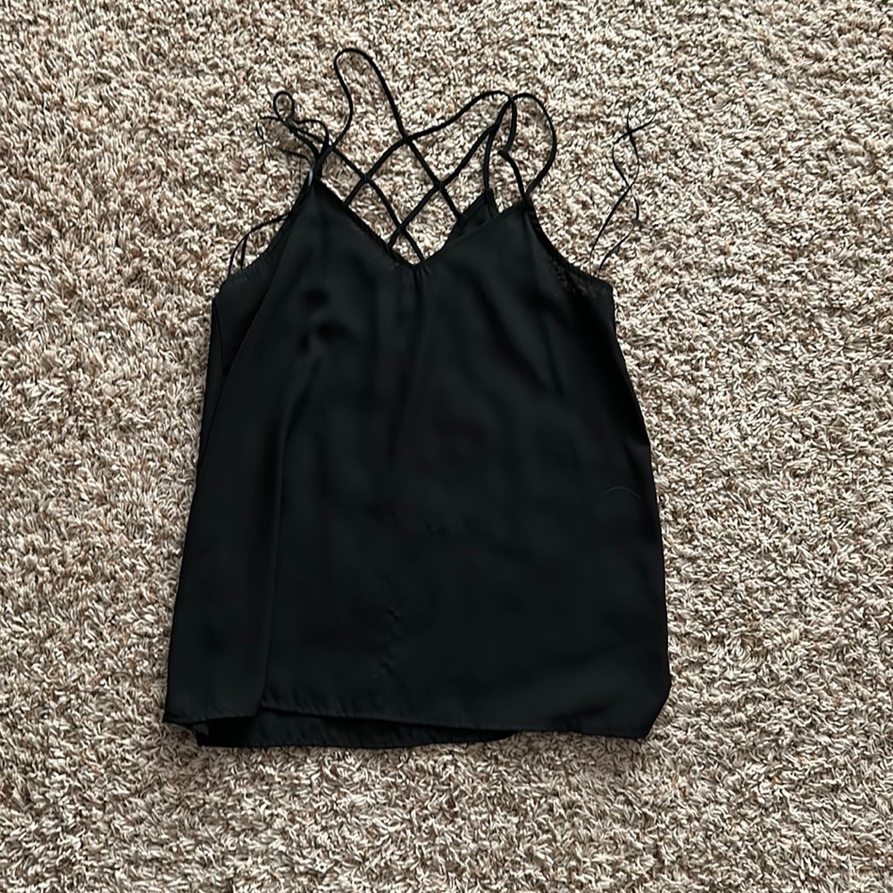 Black tank with criss cross back
